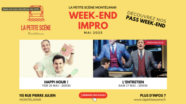 LES WEEK-ENDS IMPRO À LA PETITE SCÈNE MONTÉLIMAR !