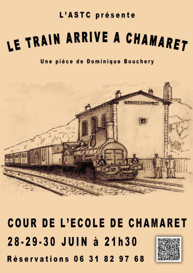 Le train arrive à Chamaret